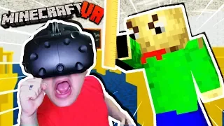 CAN WE ESCAPE BALDI'S SCHOOL IN VR MINECRAFT?! | Baldi's Basics Minecraft VR (HTC Vive)