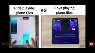 Girls playing piano tiles VS Boys playin 🎹 tiles ll ©️ ll Instrumental Sayan