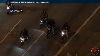 Police chase motorcycle at high speeds in Burbank, Hollywood area