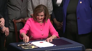 WATCH: Pelosi signs articles of impeachment | Trump's first impeachment