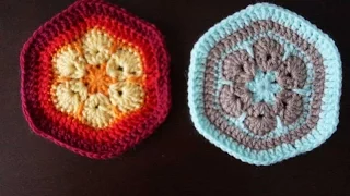 Шестиугольный мотив крючком / Crochet hexagon motif