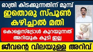 രാത്രി ഇതൊരു സ്പൂൺ കഴിച്ചാൽ മതി കൊളസ്‌ട്രോൾ കുറയുന്നത് അറിയുക കൂടി ഇല്ല | Cholesterol kurakkan