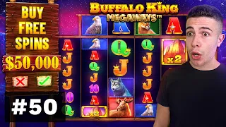 $50000 BONUS BUY on Buffalo King Megaways, MASSIVE WIN on El Paso! - AyeZee Stream Highlights #50