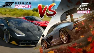 Forza Horizon 4 VS Forza Horizon 3  - Gameplay Comparison