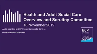 Health and Adult Social Care Overview and Scrutiny Committee - 18 November