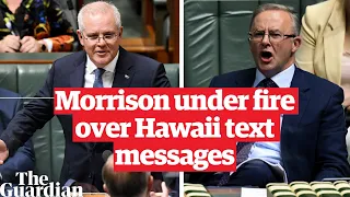 ‘Mr Speaker, that was not true’: Anthony Albanese pulls Morrison up on Hawaii text message