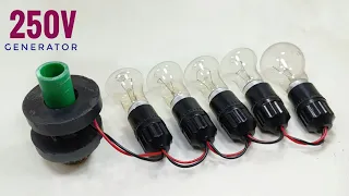 AC 250V Free Electricity Generator with Coper wire using Magnet Powerful Free Energy homemade