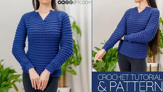 How to Crochet a Raglan Sweater | Pattern & Tutorial DIY