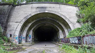 VLOG14 - Exploring Abandoned Pennsylvania Turnpike Tunnel 1... On A Longboard.