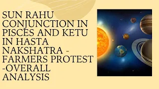 Sun Rahu conjunction in Pisces and ketu in Hasta nakshatra - Farmers protest -Overall analysis