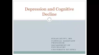 Depression and Cognitive Decline