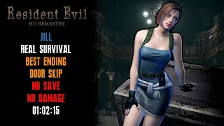 [Resident Evil HD Remaster] Jill, Real Survival, Best Ending, No Save, No Damage (IGT 01:02:15)