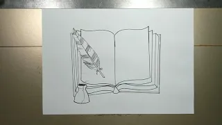 How to draw OPEN BOOK with PEN in 5 minutes
