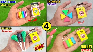 4 amazing crackers making from matchsticks , how to make Bullet b*mb , how to make crackers at home