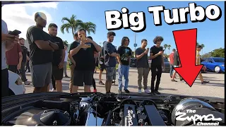 Big turbo 2jz engine bay reactions @carsandcoffeemiami Dec 4 2022