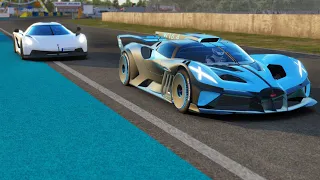 Bugatti Bolide vs Koenigsegg Jesko Absolut at Le Mans no Chicane