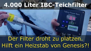 Der Filter droht zu platzen. Hilft eine Heizstab von Genesis | Koiteich-Blog #19