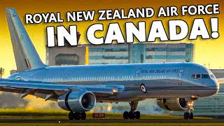 NEW ZEALAND AIR FORCE IN CANADA! RNZAF Boeing 757-200 at Calgary Airport [4K]