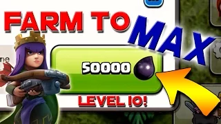Clash of Clans: TH9 Farming to Max!  Archer Queen lv10 "50,000 dollars!?"