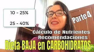 LOW diet in CARBOHYDRATES AS CALCULATING NUTRIENTS and RECOMMENDATIONS