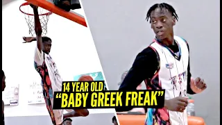 14 Year Old "BABY GREEK FREAK" AJ Dybantsa is 6'8 & FULL of POTENTIAL! T3TV Camp Highlights!