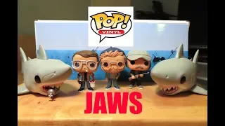 Funko Pop JAWS COLLECTION! CHIEF BRODY, MATT HOOPER, QUINT, GREAT WHITE SHARK w/ TANK toy review!