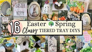 CLASSY & CHEAP TIERED TRAY DECOR/HIGH END DOLLAR TREE FARMHOUSE DIYS/DOLLAR TREE SPRING & EASTER DIY