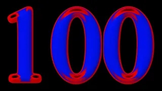 0 to 100 Counting Black Screen Copyright Free