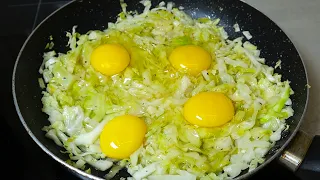 I cook this cabbage with eggs for breakfast every day, it's very tasty and simple!