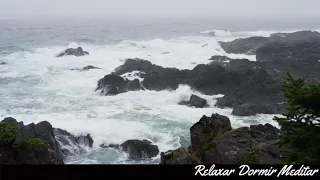 8 horas de chuva com ondas do mar para Relaxar Dormir Meditar