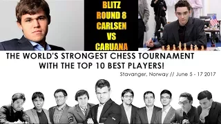 Wow!!! Magnus Carlsen vs Fabiano Caruana - Altibox Norway Chess Blitz 2017. - Round 8