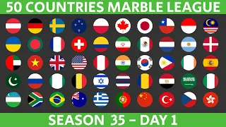 50 Countries Marble Race League Season 35 Day 1/10 Marble Race in Algodoo