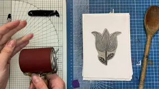 Inking a Linocut Block - Demonstration from Masterclass