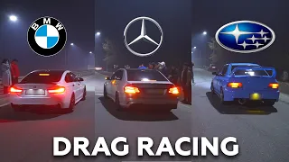 Mercedes-Benz W212 E63 AMG Stage 2 700hp VS BMW F36 M440i 500hp VS Subaru Impreza WRX GC8 400hp