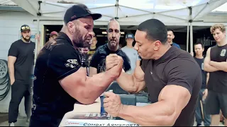 LARRY WHEELS FACES WORLD TOP ARM WRESTLER ||