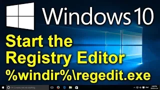 ✔️ Windows 10 - Start the Registry Editor [%windir%regedit.exe]