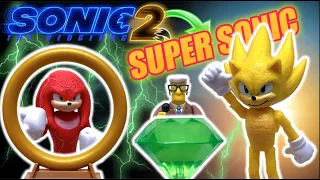 SONIC 2 - Figuras de SUPER SONIC con Esmeralda vs KNUCKLES con Anillo - Serie 2 | TOY SHOTS (2022)