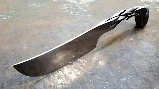 Making a knife from a spike - saws glass