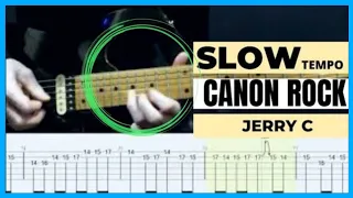 SLOW TEMPO CANON ROCK - (FULL SONG GUITAR TABS LESSON)