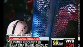 C5N CHILE, RESCATE DE MINEROS: BAJÓ EL PRIMER RESCATISTA
