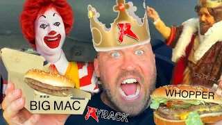 MCDONALDS BIG MAC VS BURGER KING WHOPPER  - RYBACK ITS FEEDING TIME FOOD REVIEW MUKBANG BATTLE