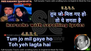 Tum jo mil gaye ho | without female lines | cean karaoke with scrolling lyrics