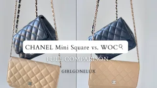 CHANEL MINI SQUARE VS WALLET ON CHAIN | FULL REVIEW & COMPARISON | GIRLGONELUX
