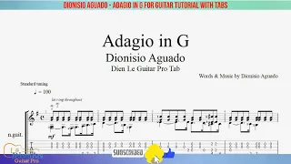 Dionisio Aguado - Adagio in G for Guitar Tutorial with TABs