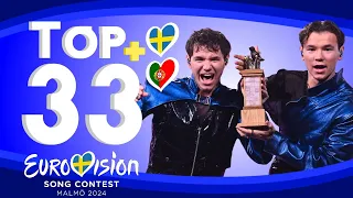 Eurovision 2024 | Top 33 Based On The Oddsmakers (New:🇸🇪🇵🇹)