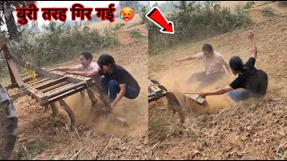 Tractor se gir gayi khet me 🥵🥵 | haalat kharab ho gaya