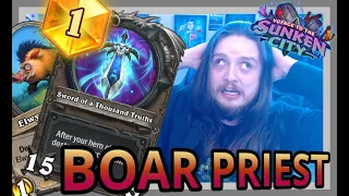 RANK 1 LEGEND BOAR PRIEST!!! | The BEST DECK for Priest in the Sunken City!!! | Hearthstone