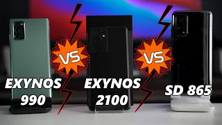 Exynos 2100 vs Exynos 990 vs Snapdragon 865!