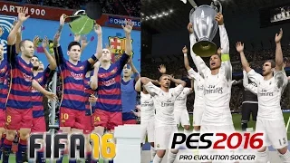 FIFA 16 vs PES 2016 UEFA CHAMPIONS LEAGUE FINAL Comparison