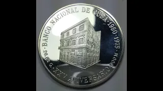 Cuba 10 pesos 1975 silver proof